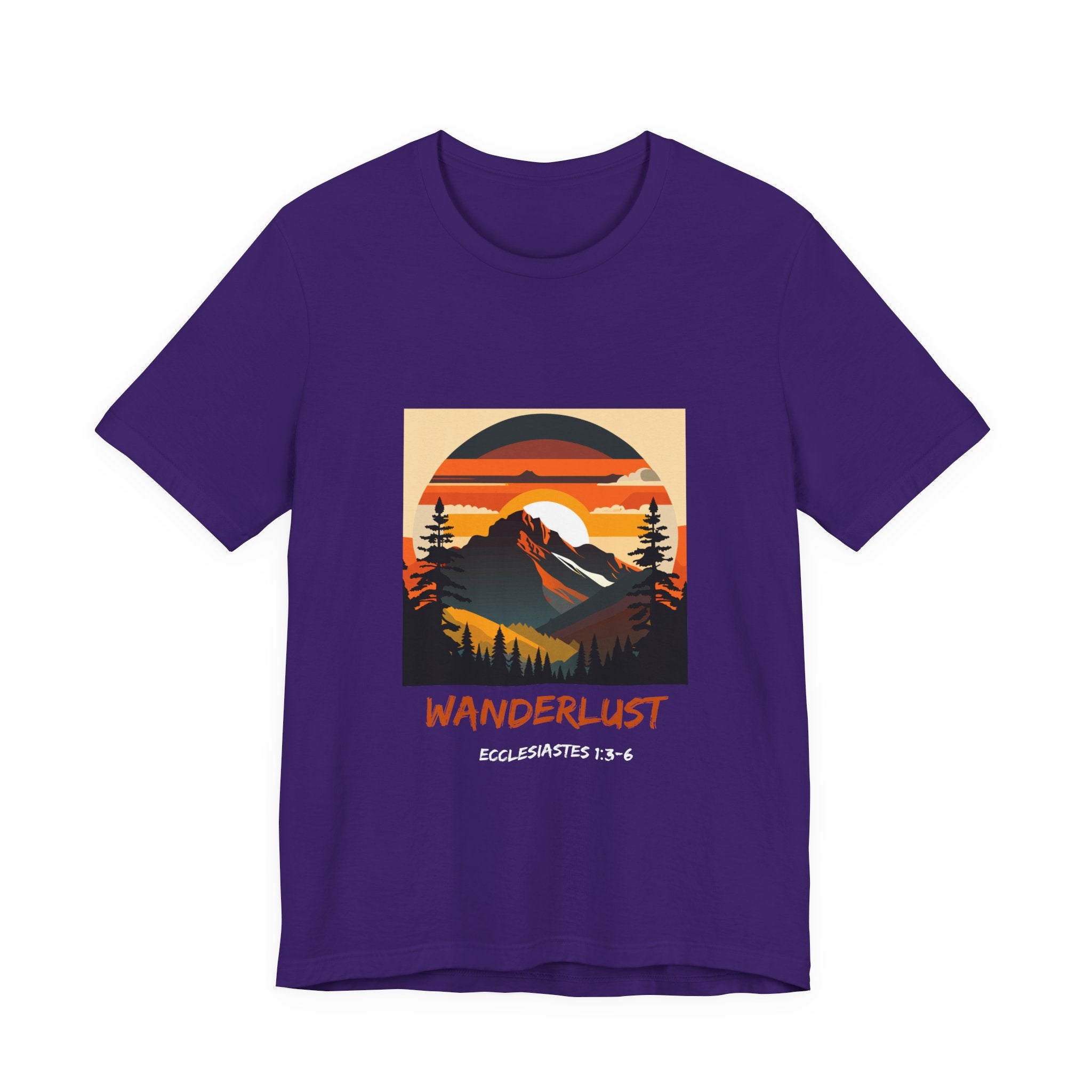 Wanderlust Mountain Tee — Vintage Sunset Adventure T-Shirt