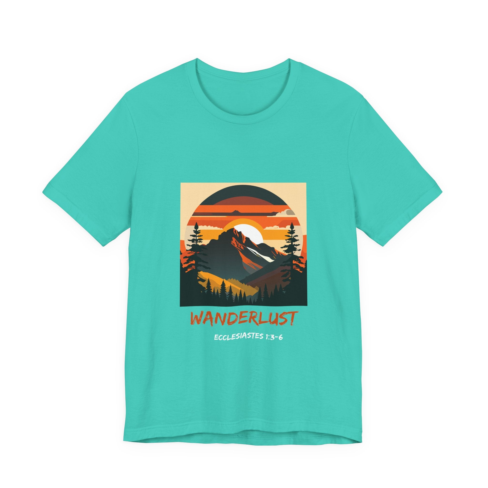 Wanderlust Mountain Tee — Vintage Sunset Adventure T-Shirt