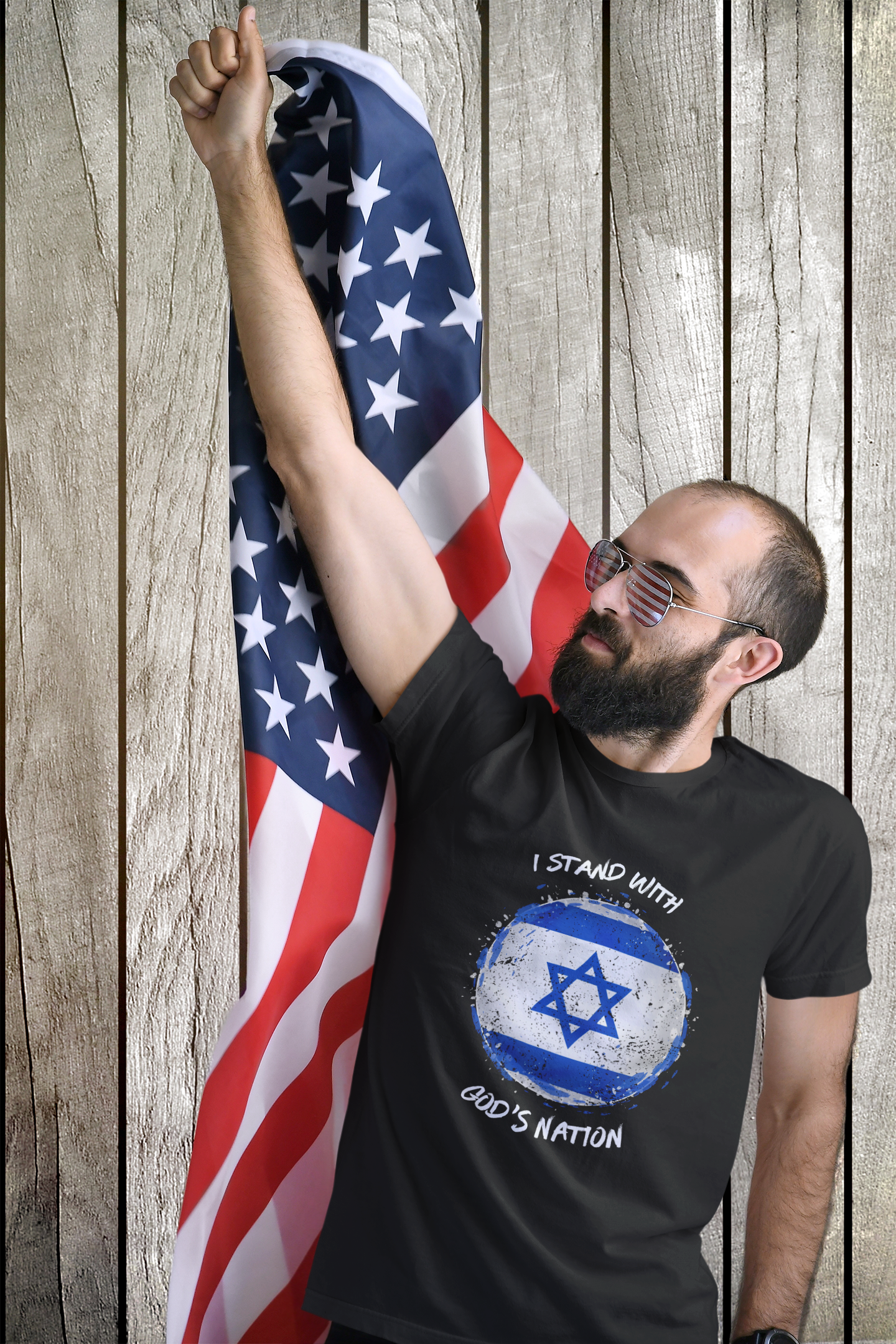 I Stand With God’s Nation Israel T‑Shirt — Star of David Support Tee