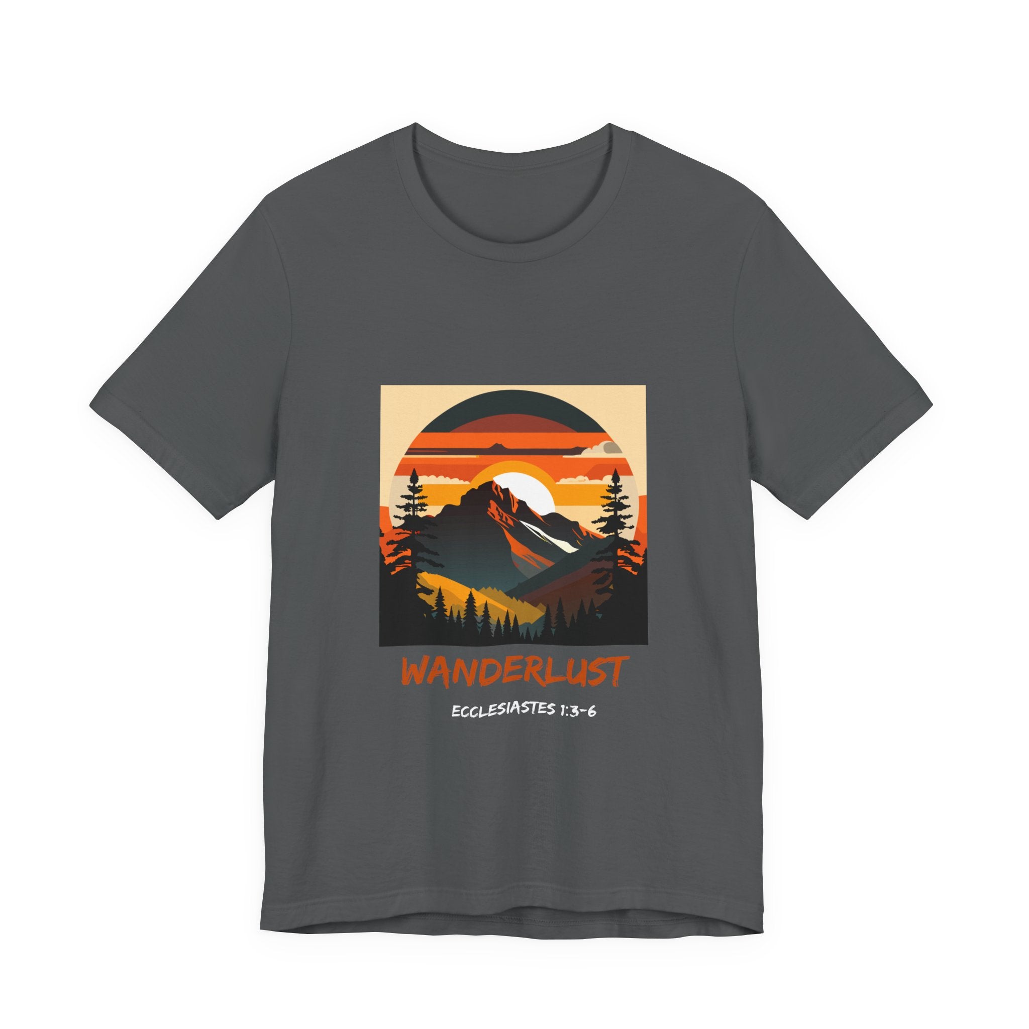 Wanderlust Mountain Tee — Vintage Sunset Adventure T-Shirt